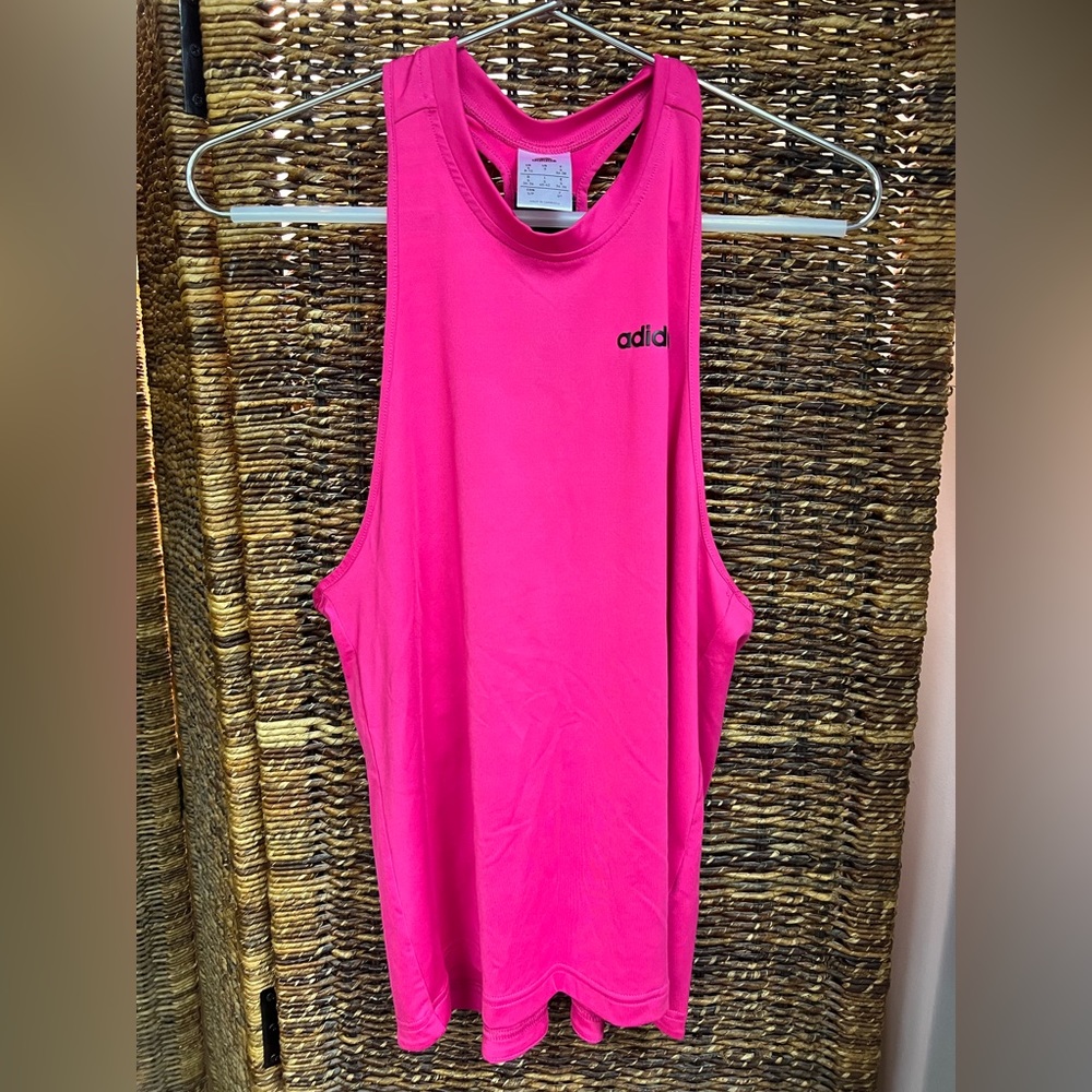 Adidas- Pink Womens Tank with back stripe, Size: Small (8-01),‎ Pre-Owned